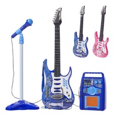 19" Kids Electric 6 String Rock Star Guitar & Extendable Microphone Musical Toys