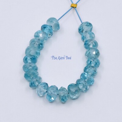 4mm Rare Blue Zircon Faceted Rondelle Beads (20)