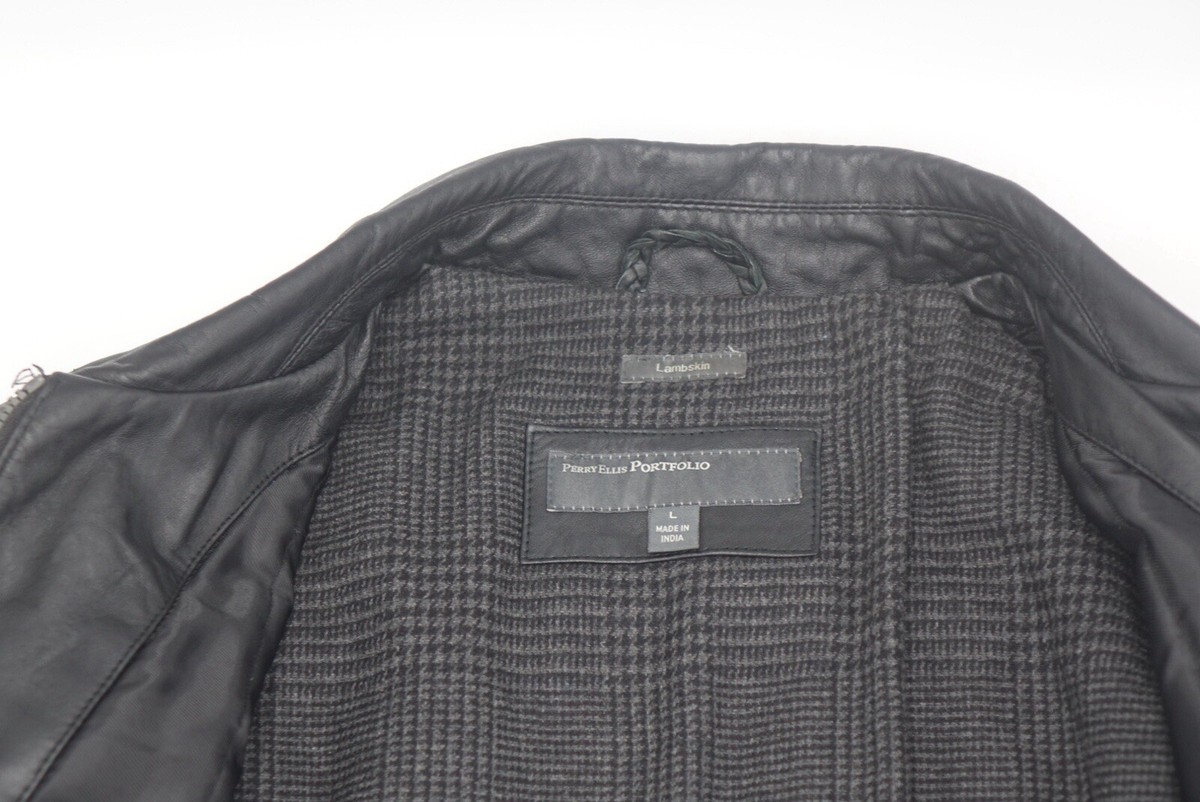 Vintage Perry Ellis Portfolio Leather Jacket Men's L | eBay Vintage Perry Ellis Portfolio Leather Jacket Men's L | eBay