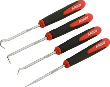 ARES 10034 – Mini Hook and Pick 4-Piece Hook/Pick Set, Red, White, Black 