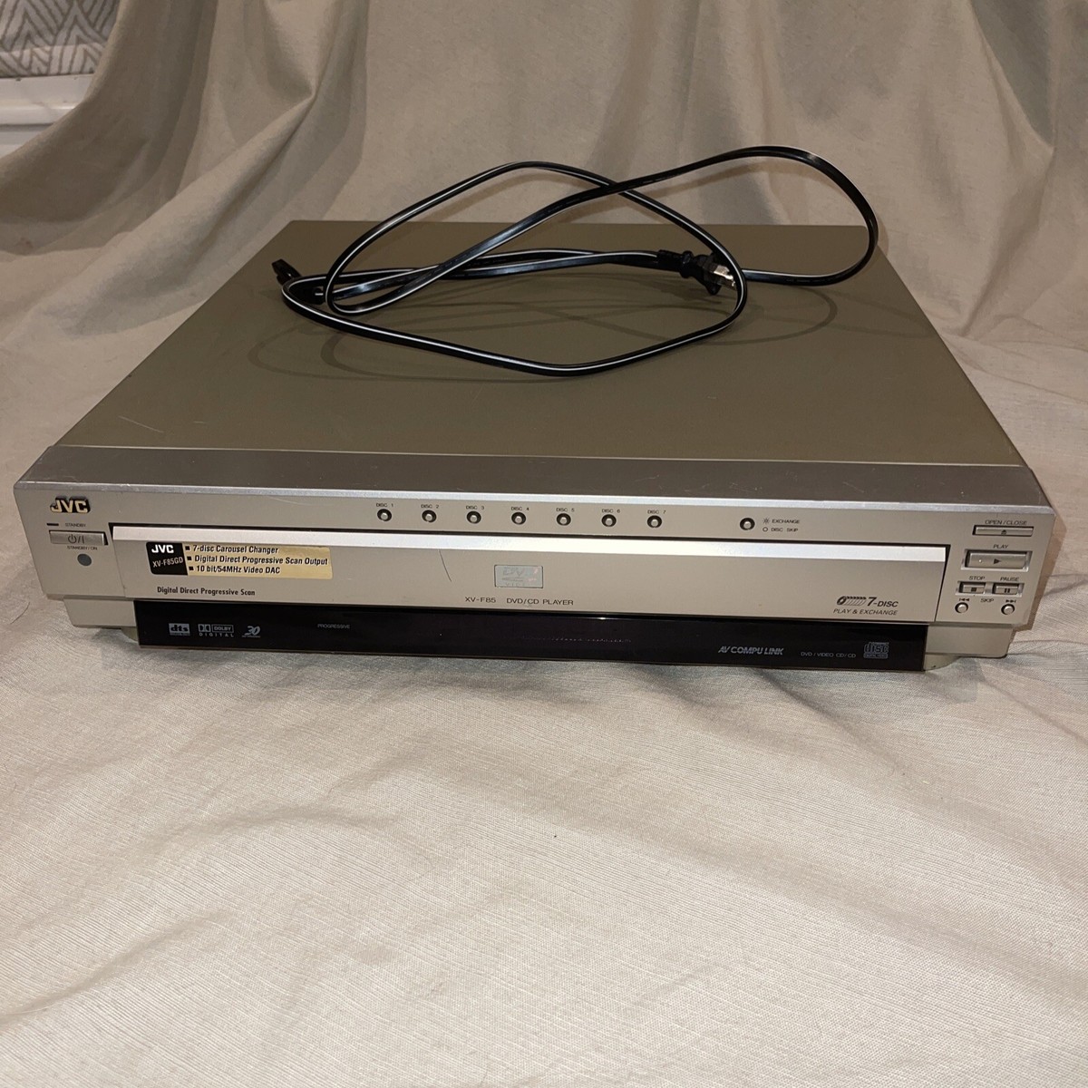 cocoaX55 53,54,56,57,58,60 DVD＆CD JVC XV-F85 7 Disc Progressives Scan DVD/Video Cd/CD Player Used