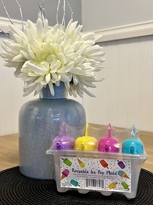 Toddler 2oz Popsicle Molds W/Sipper Straw Reusable Easy Release Homemade Snack