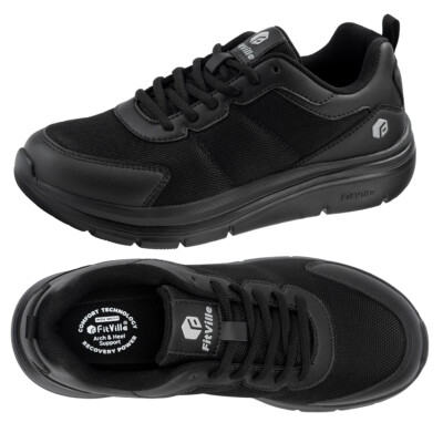#ad FitVille Men#x27;s Walking Shoes Max Cushioning Sneakers Wide Width Comfort Black $59.99