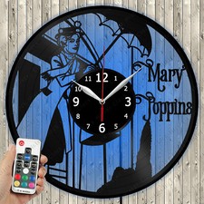 Reloj de Vinilo LED Mary Poppins Luz LED Disco de Vinilo Reloj de Pared Reloj LED 1202