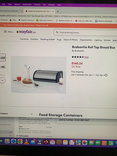 Bread Loaf storage box for kitchen countertop. Matte Brabantia. Steel fingerprin - Picture 4 of 4