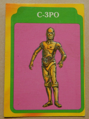 STAR WARS THE EMPIRE STRIKES BACK ,, C-3PO,, VINTAGE 1980 O PEE CHE GUM CARD