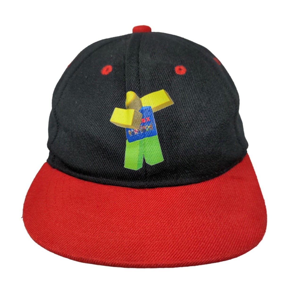 Roblox Boy's Snapback Hat Black Red Adjustable 100% Polyester Graphic Logo