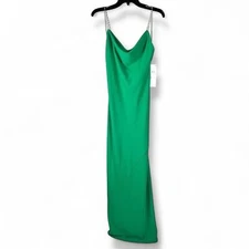 Aidan Mattox Cowl Neck Formal Gown Pearl Strap Crepe Sheath Dress 4 Green NEW