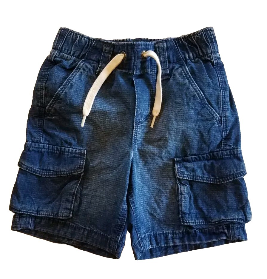 Old Navy Toddler Boy's Denim Blue Jean Cargo Shorts 2T