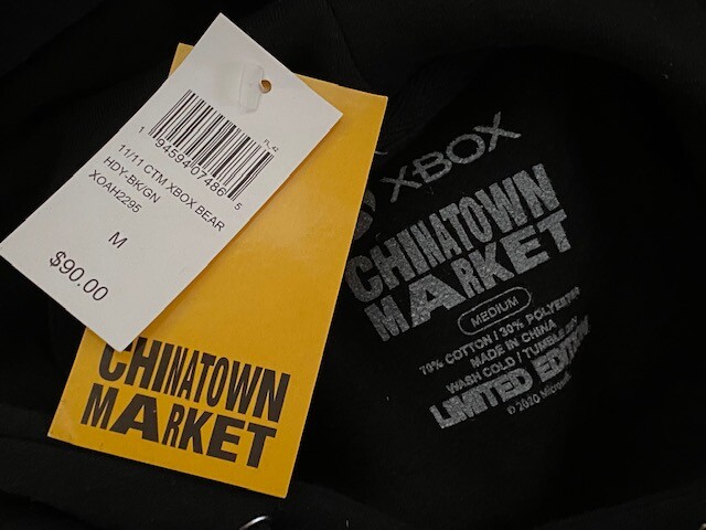 で Men's Chinatown Market Bear Xbox Black Hoodie Hooded Sweatshirt S