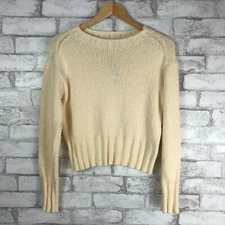 J.CREW FACTORY NWT Women's Cream Textured Relaxed Crewneck Sweater XS BX497