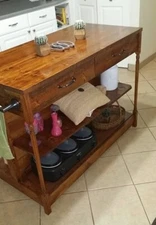 Custom solid wood kitchen island   48inLx24inWx35inH.