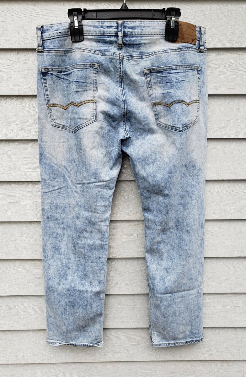 American eagle jeans sz 34x30 slim straight active flex acid wash