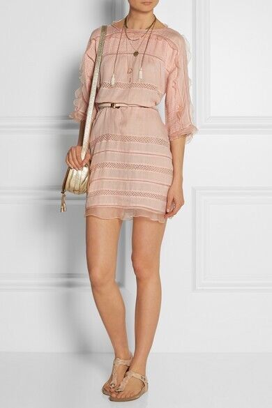 $940 ISABEL MARANT "Odrys" Ruffle Lace Dress SZ 4… - image 10