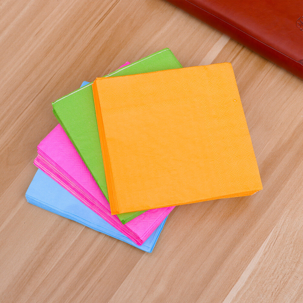 80 Pcs Cocktail Napkin Square Handkerchief Solid Color Paper Napkins eBay