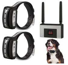 Electric Wireless Dog Fence w/ Waterproof Rechargeable Collar Receiver 2 Dogs