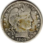 1909 Barber Half Dollar grades in VERY GOOD condition ~ SEE THE SCAN   stk y16