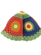 Handmade Women Boho Crochet Beanie Bucket Hat Light Weight Breathable Cap - NEW