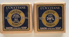 2- L'Occitane Verbena Verveine 20 Shea Butter Soap, 100g/3.5oz NEW SEALED Pkg