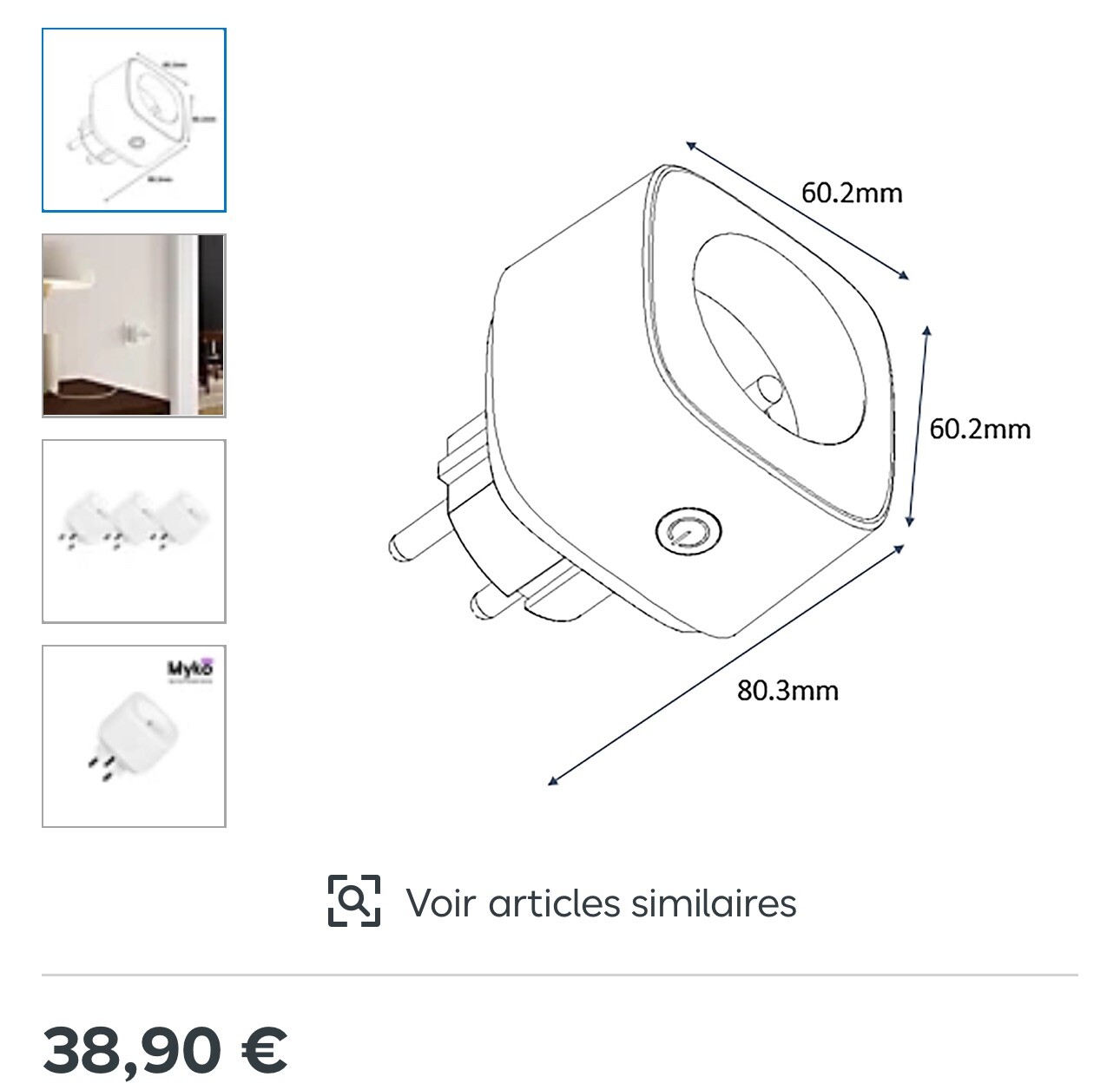 Prises connectées lot de 3 blanches de type E pour programmation de maison - 2