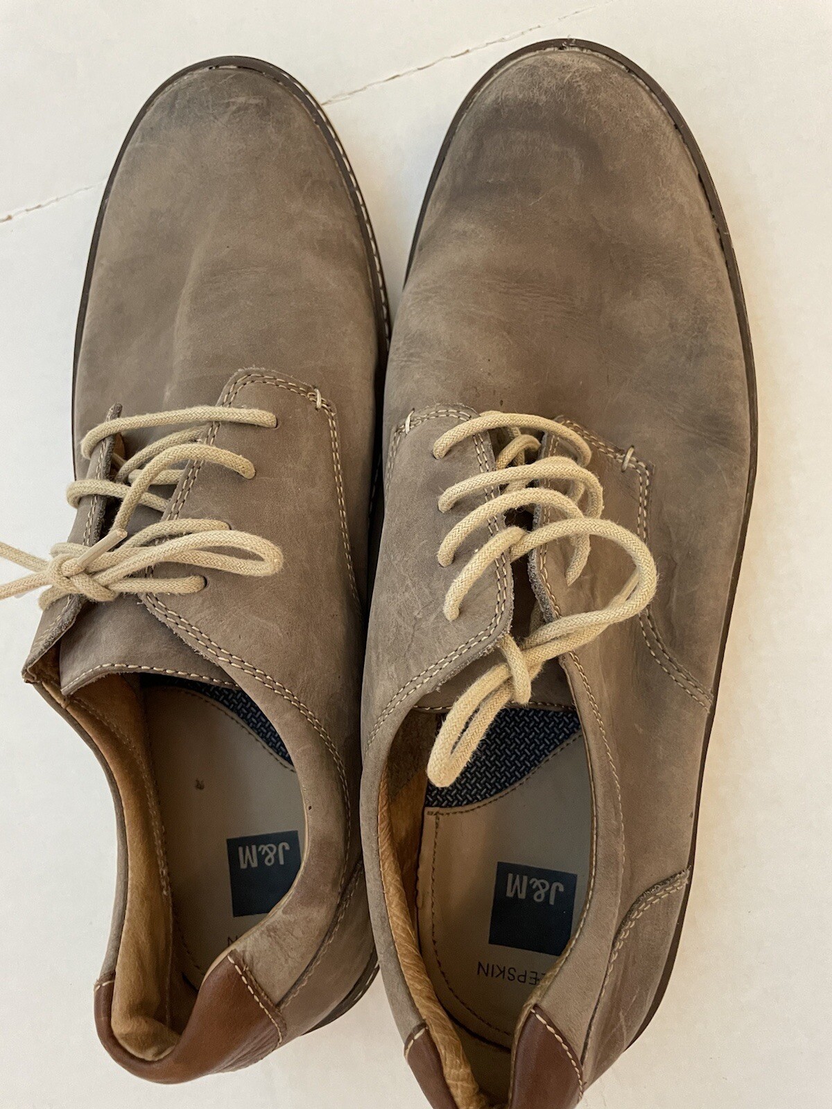 SAOLA Scarpe Johnston Murphy da uomo taglia 13M pelle di pecora marrone abito casual