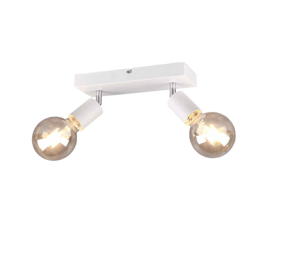 Faretti Barra 2 Spot Orientabili Bianca 30 cm Barra Vannes GD Trio