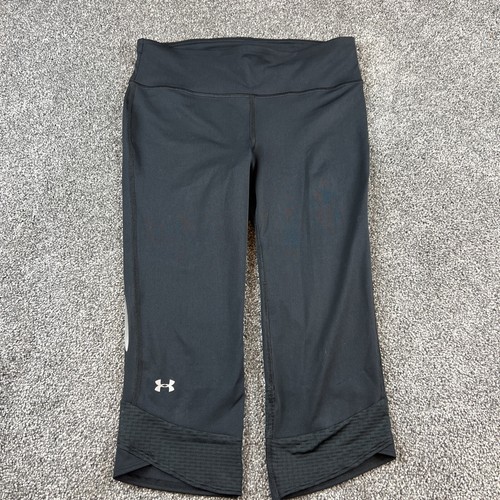 Under Armour Leggings HeatGear Compression Capri Pants Womens Size Medium Black