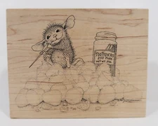 1998 Stampa Rosa Rubber Stamp 221, House Mouse, Pickin' and a Grinin'