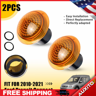 For 10+ Ford Transit Connect Amber Housing ONLY Side Fender Turn Signal Lights