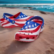 Unisex Clogs Crocs Classic American Flag Clog MEN'S 7 / WOMEN'S 9  AMERICA 250