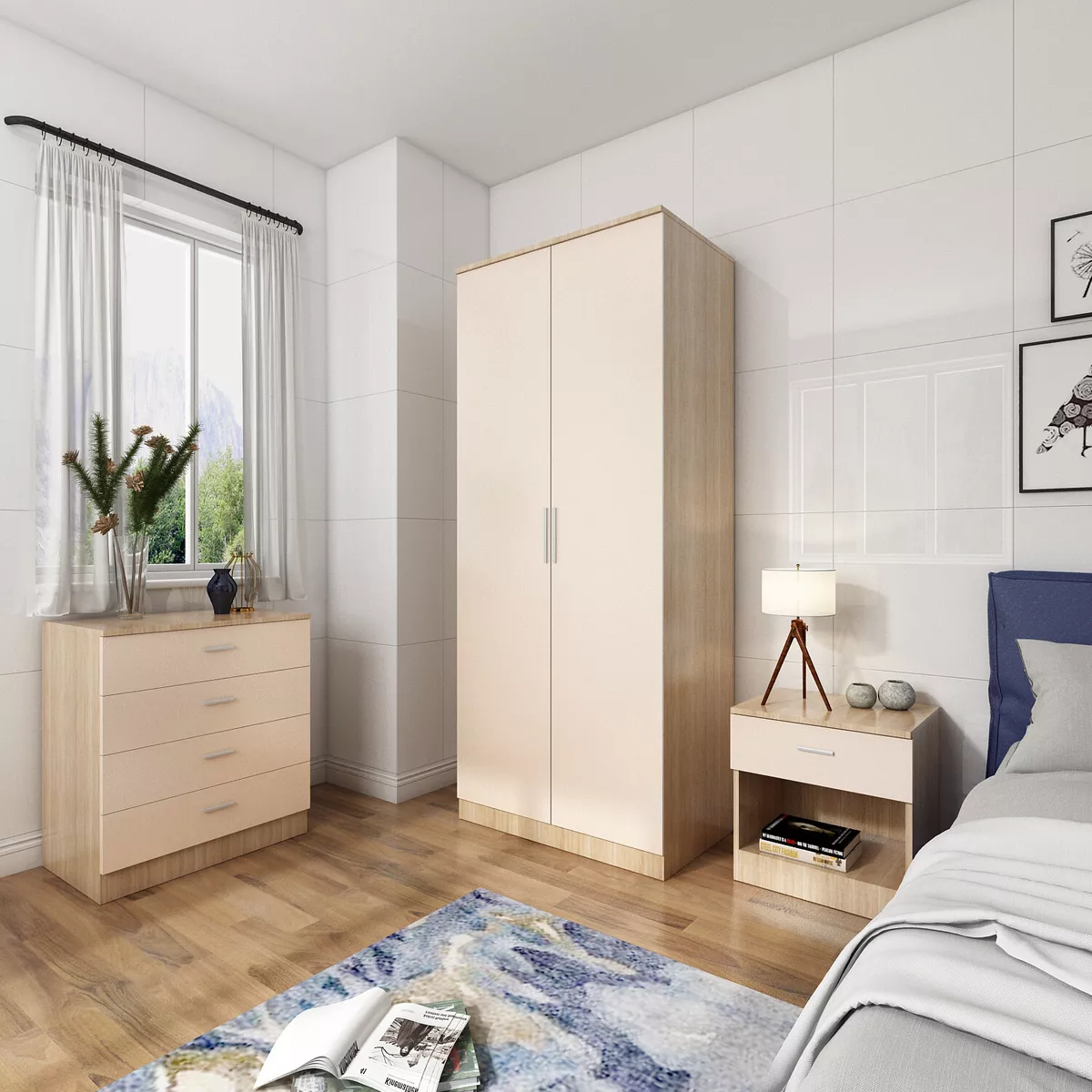 Bed wardrobe set deals