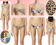 Mara Hoffman Belts Gato Reversible Bandeau Top  Bottom Swimsuit Bikini Set L