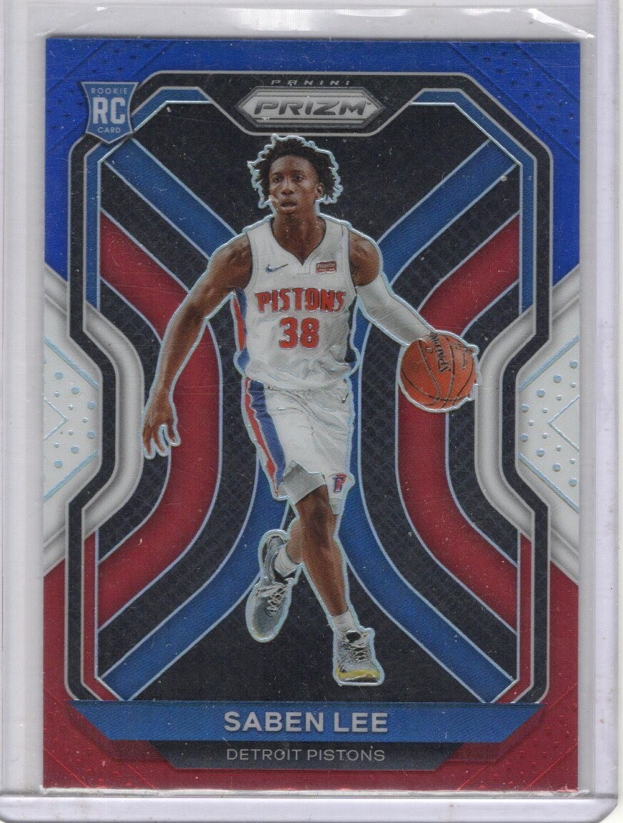 2020-21 Panini Prizm Red White Blue RC #261 Saben Lee Detroit Pistons