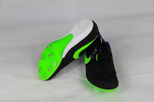 Nike Zoom Rival M 8 Men Track Sprint Spikes Black/Green 806555-035 SZ 7.5/10 NEW - Picture 6 of 9