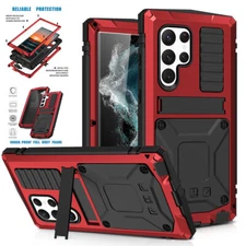For Samsung Galaxy S22 Ultra/S22+ Plus Metal Case Heavy Duty Shockproof Stand