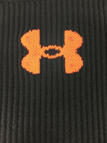 Under Armour Running Socks UA Reflective Crew Grey-Orange Mens LG NEW - 第 5/5 張圖片