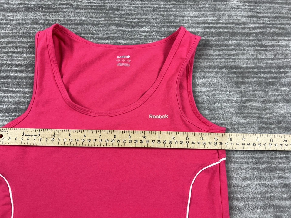 Reebok Top Womens Medium Pink Sleeveless Tank Cotton Blend Activewear - Image 4 of 4