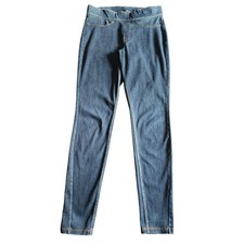 HUE Women Denim Leggings Blue Pull On Stretch Jeggings Medium