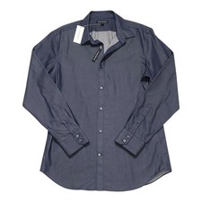 Banana Republic No Iron Tailored Slim Fit Button Shirt Men's LARGE Dark Navy NWT