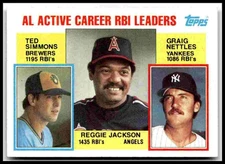 1984 Topps #713 RBI Leaders Reggie Jackson  Ted Simmons  Graig Nettles
