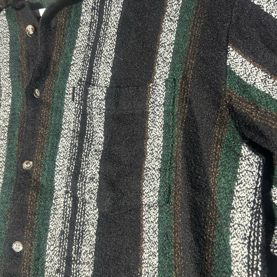 Vintage Camel Collection Button Up Shirt Men’s Size L Black Striped Untucked Fit - Image 3 of 4