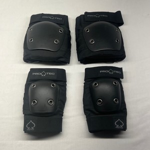 Pro-Tec Knee & Elbow Pads Set BlackProtective Gear Skateboard Rollerblade BMX