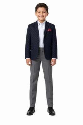 Elie Balleh Boy's Gingham Blazer: Classic Style, Modern Fit