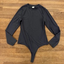 No Boundaries Dark Gray Long Sleeve Bodysuit - Large b79