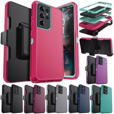 For Samsung Galaxy S21 S21 Ultra S21 FE Case Heavy-duty Clip Belt Phone Cover
