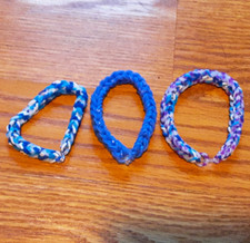 Blue Multicolor Braided Rubber Cord Bracelets...