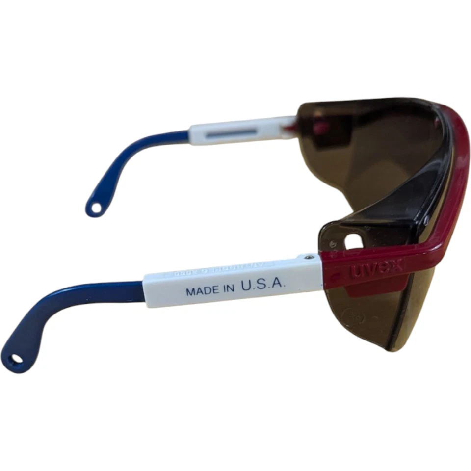 Patriot Safety Sunglasses UVEX Z87 Red White 80s Made USA Vintage Mechanic - Image 3 of 4