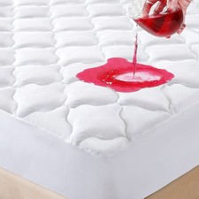 Waterproof Mattress Protector King Size, 6''-21'' Deep Pocket Fitted Quilted ...