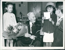 1952 Photo Rene Foucteau Celebrates 100Th Birthday In Thurageau France Event 7X9