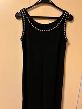 Dolce & Gabbana Acetate Nylon Sleeveless Studs Neckline Dress Black size 40